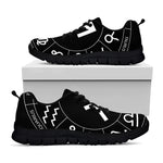 Astrology Sagittarius Sign Print Black Sneakers