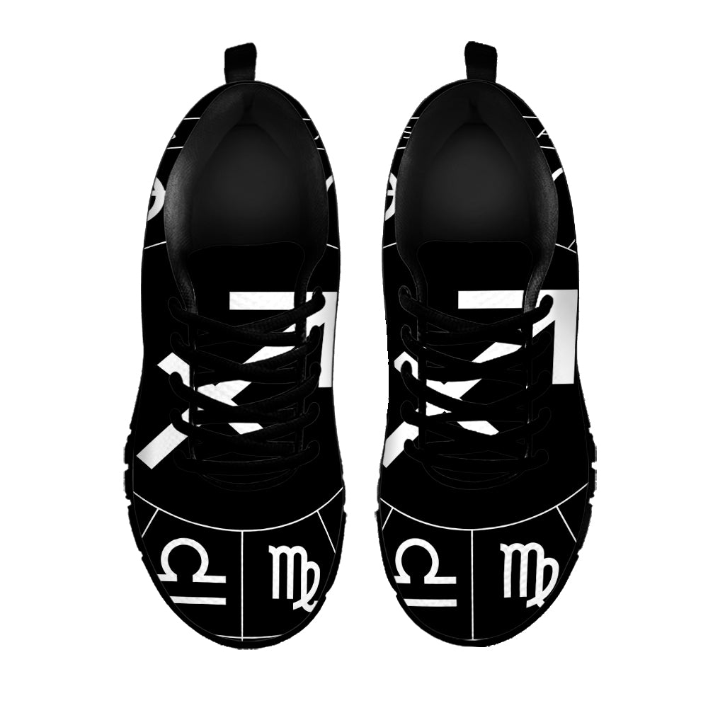 Astrology Sagittarius Sign Print Black Sneakers