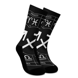 Astrology Sagittarius Sign Print Crew Socks