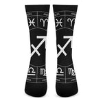 Astrology Sagittarius Sign Print Crew Socks