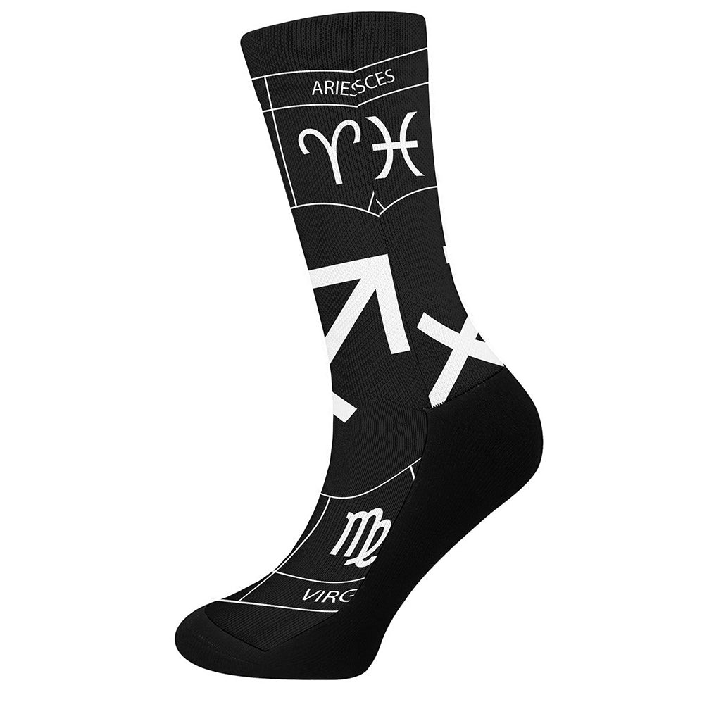 Astrology Sagittarius Sign Print Crew Socks