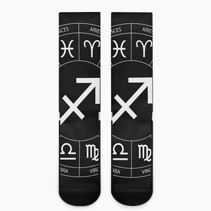 Astrology Sagittarius Sign Print Crew Socks