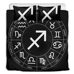 Astrology Sagittarius Sign Print Duvet Cover Bedding Set