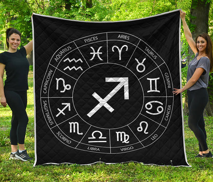 Astrology Sagittarius Sign Print Quilt