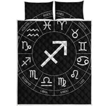 Astrology Sagittarius Sign Print Quilt Bed Set