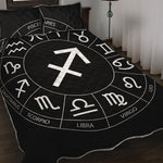 Astrology Sagittarius Sign Print Quilt Bed Set