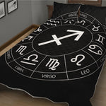 Astrology Sagittarius Sign Print Quilt Bed Set