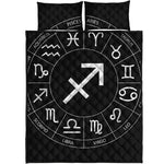 Astrology Sagittarius Sign Print Quilt Bed Set