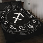 Astrology Sagittarius Sign Print Quilt Bed Set