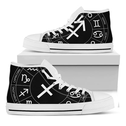 Astrology Sagittarius Sign Print White High Top Shoes
