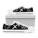 Astrology Sagittarius Sign Print White Low Top Shoes