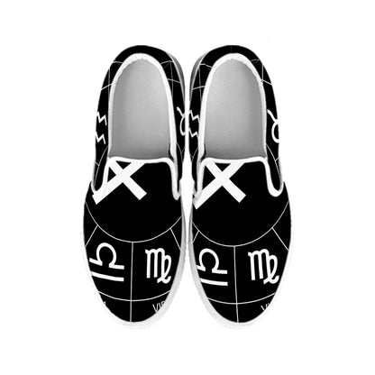 Astrology Sagittarius Sign Print White Slip On Shoes