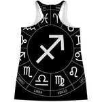 Astrology Sagittarius Sign Print Women's Racerback Tank Top