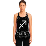 Astrology Sagittarius Sign Print Women's Racerback Tank Top