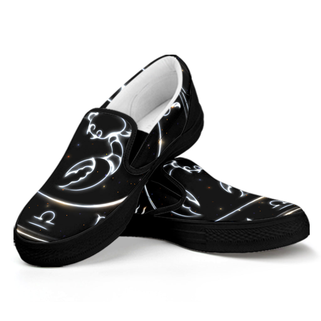 Astrology Scorpio Sign Print Black Slip On Shoes