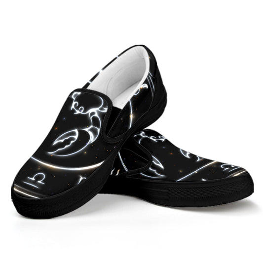 Astrology Scorpio Sign Print Black Slip On Shoes