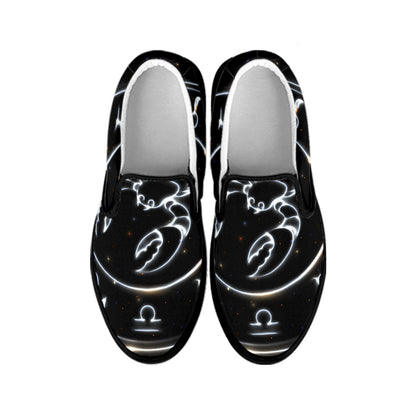 Astrology Scorpio Sign Print Black Slip On Shoes