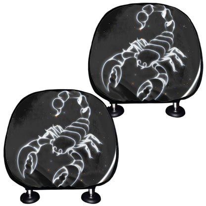 Astrology Scorpio Sign Print Car Headrest Covers