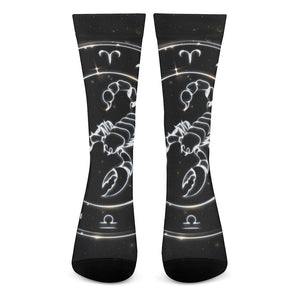 Astrology Scorpio Sign Print Crew Socks