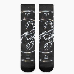 Astrology Scorpio Sign Print Crew Socks