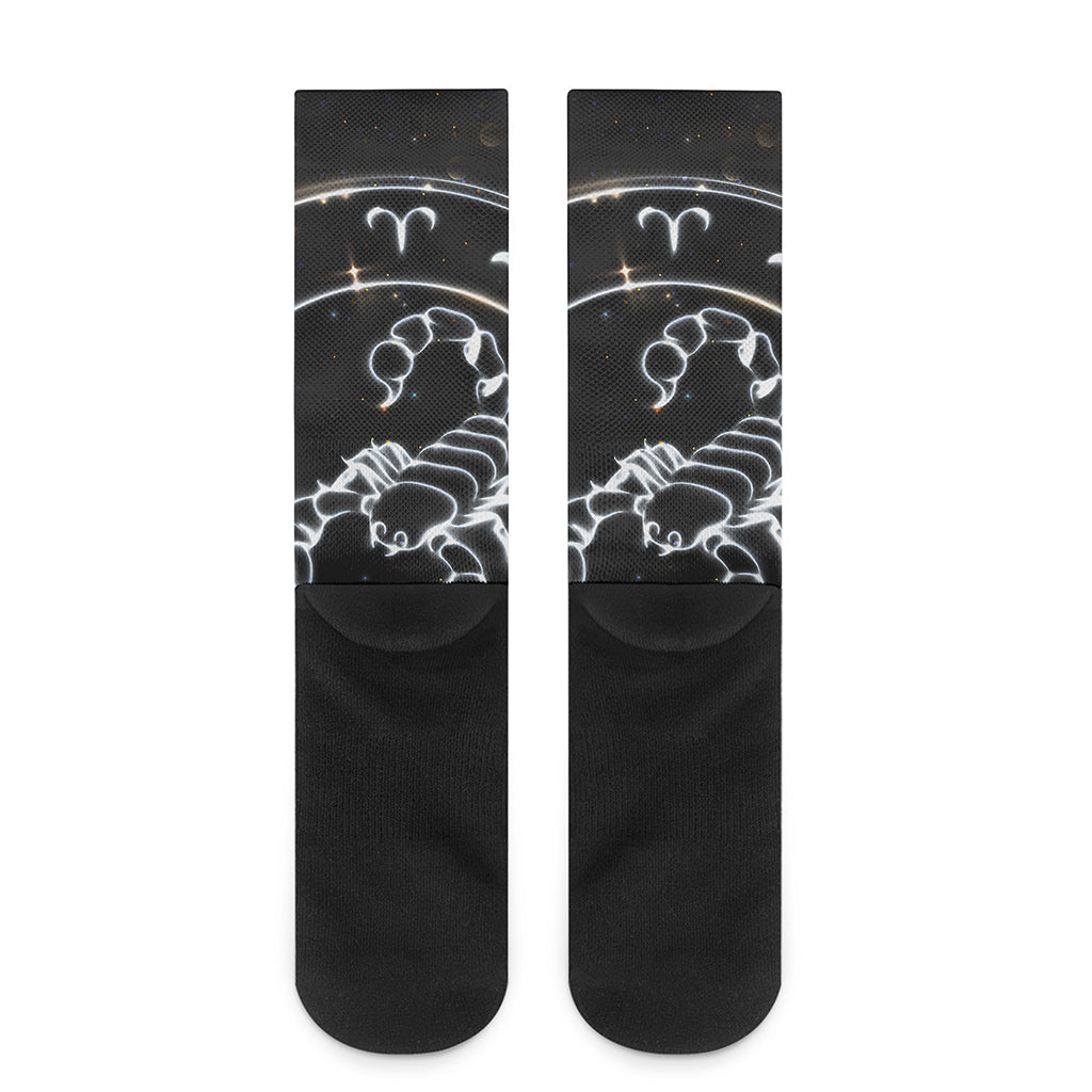 Astrology Scorpio Sign Print Crew Socks