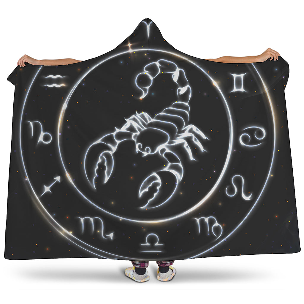 Astrology Scorpio Sign Print Hooded Blanket