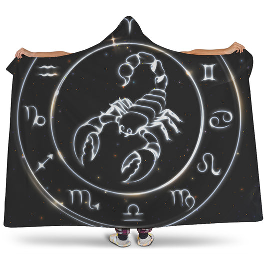 Astrology Scorpio Sign Print Hooded Blanket