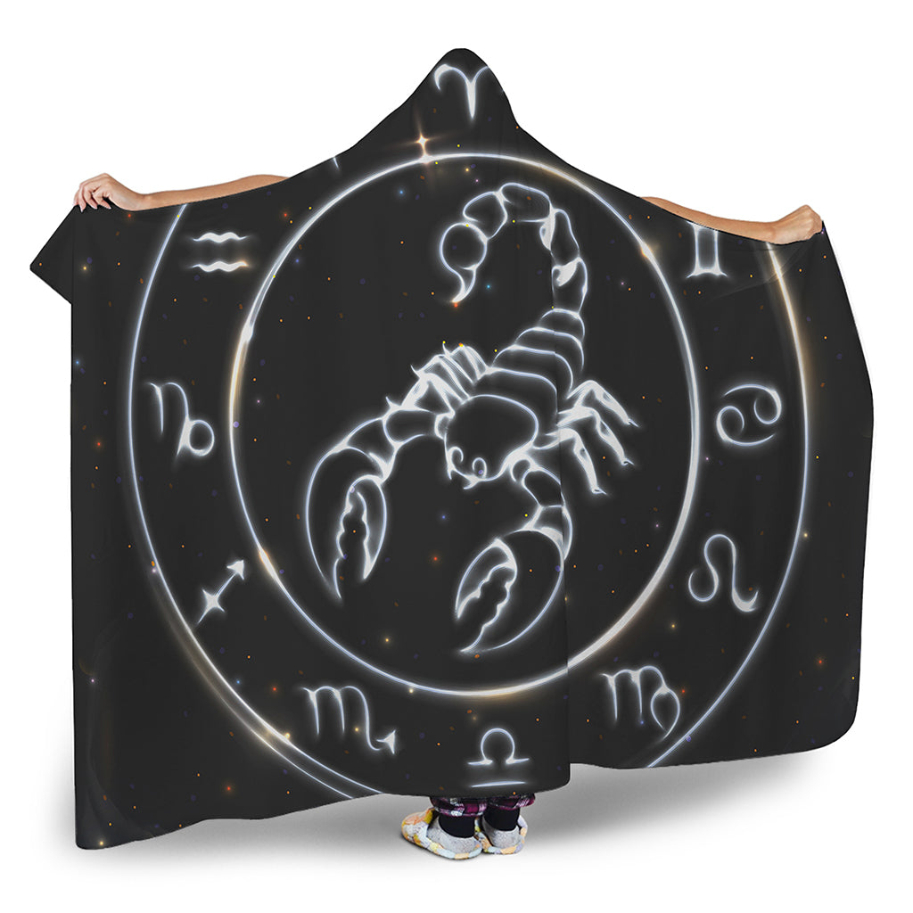 Astrology Scorpio Sign Print Hooded Blanket