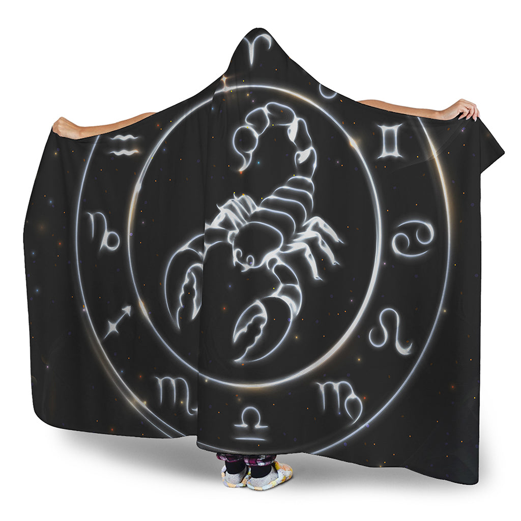 Astrology Scorpio Sign Print Hooded Blanket