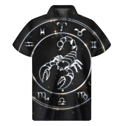Astrology Scorpio Sign Print Men's Short Sleeve Shirt