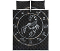 Astrology Scorpio Sign Print Quilt Bed Set