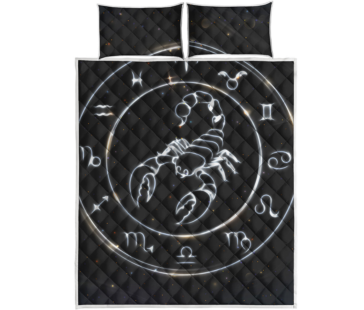 Astrology Scorpio Sign Print Quilt Bed Set