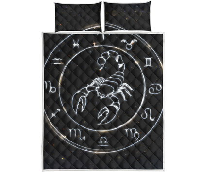 Astrology Scorpio Sign Print Quilt Bed Set