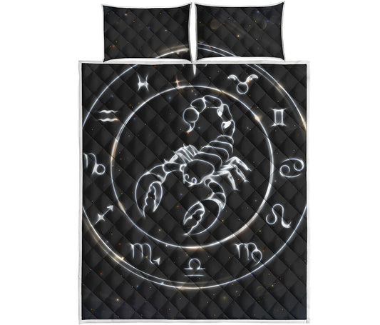 Astrology Scorpio Sign Print Quilt Bed Set