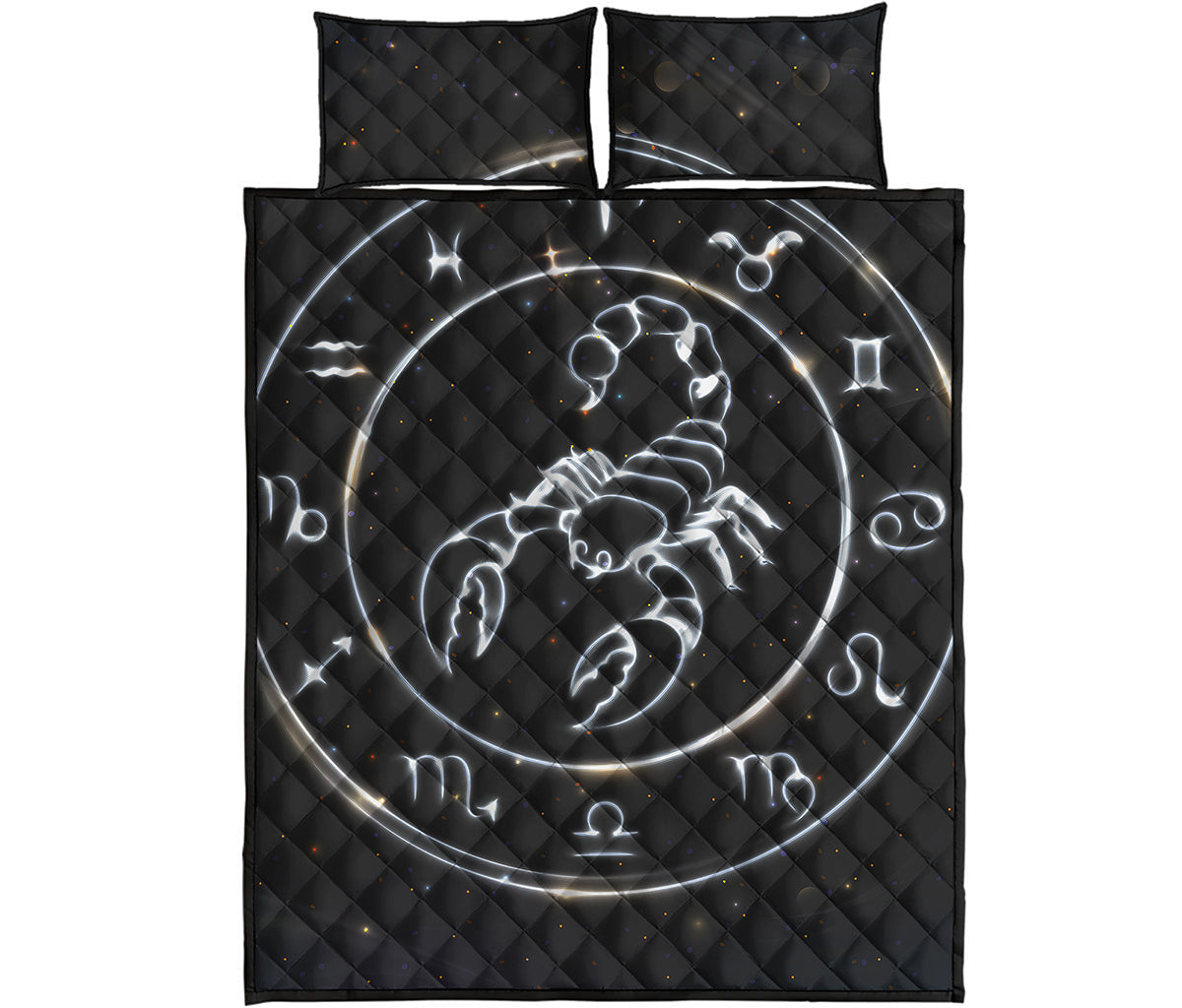 Astrology Scorpio Sign Print Quilt Bed Set