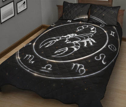 Astrology Scorpio Sign Print Quilt Bed Set