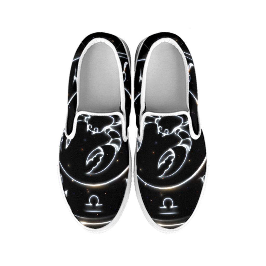 Astrology Scorpio Sign Print White Slip On Shoes