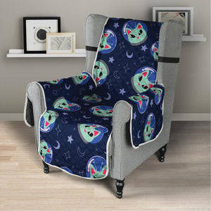 Astronaut Alien Cat Print Armchair Protector