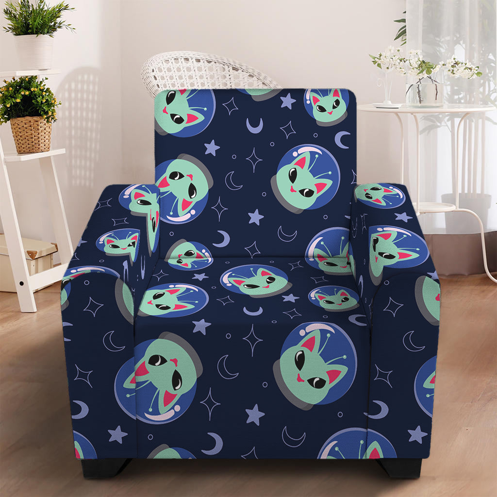 Astronaut Alien Cat Print Armchair Slipcover