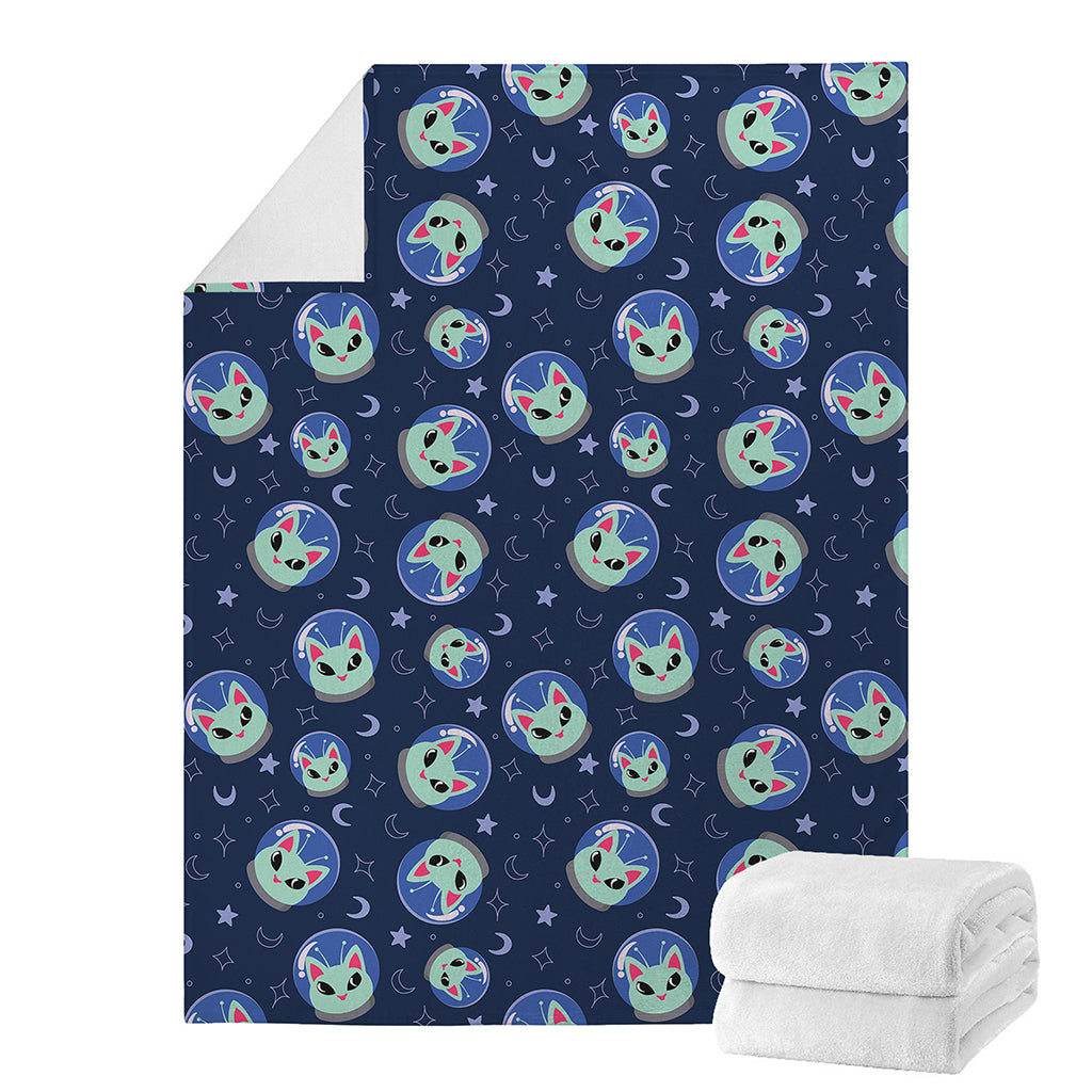Astronaut Alien Cat Print Blanket