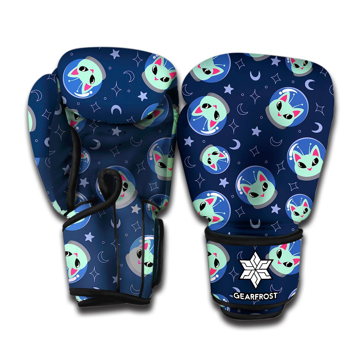Astronaut Alien Cat Print Boxing Gloves