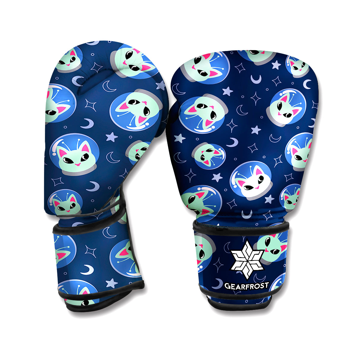 Astronaut Alien Cat Print Boxing Gloves