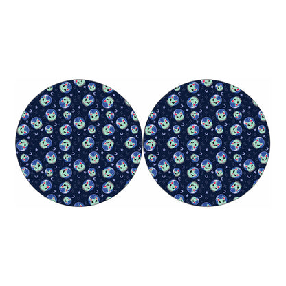 Astronaut Alien Cat Print Car Coasters
