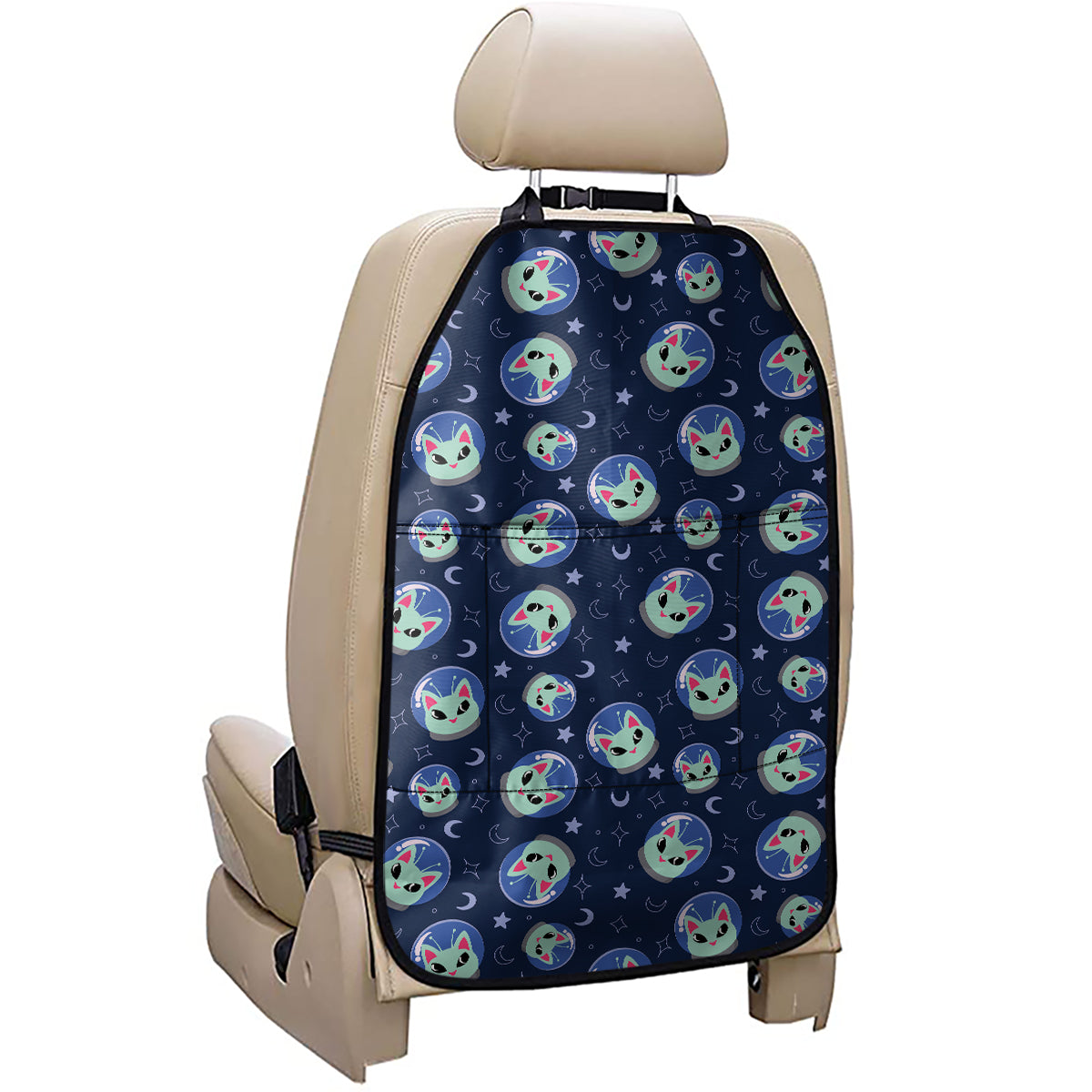 Astronaut Alien Cat Print Car Seat Organizers