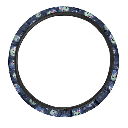 Astronaut Alien Cat Print Car Steering Wheel Cover