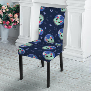 Astronaut Alien Cat Print Dining Chair Slipcover