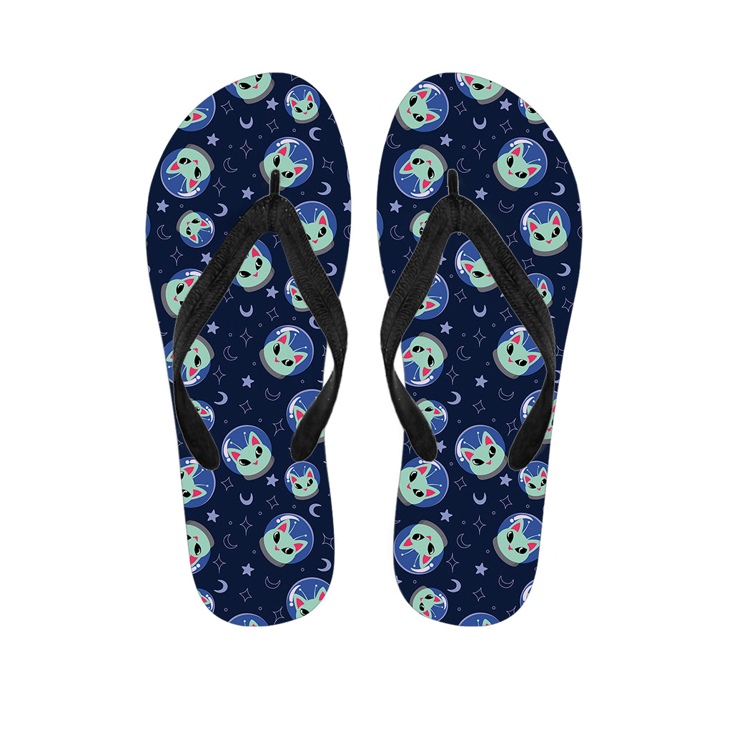 Astronaut Alien Cat Print Flip Flops