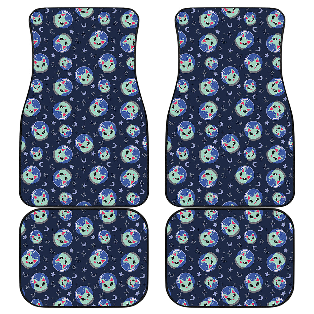 Astronaut Alien Cat Print Front and Back Car Floor Mats