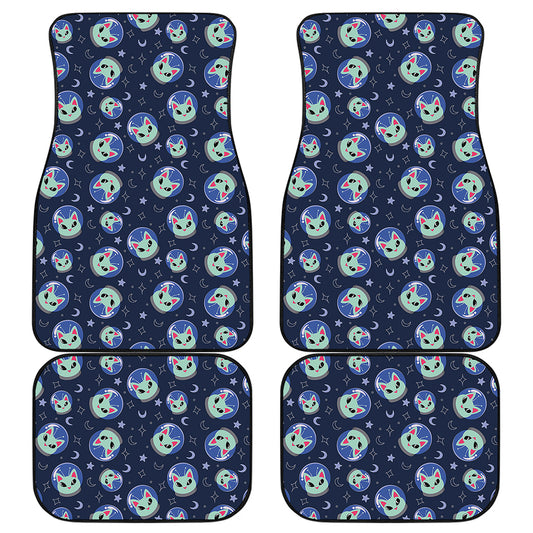 Astronaut Alien Cat Print Front and Back Car Floor Mats