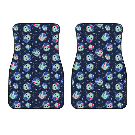 Astronaut Alien Cat Print Front Car Floor Mats